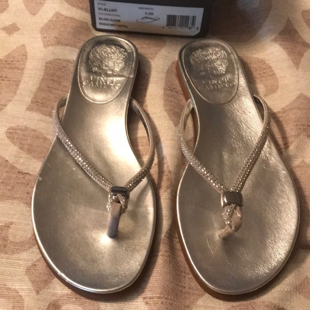 Vince Camino Silver flip flop sandals